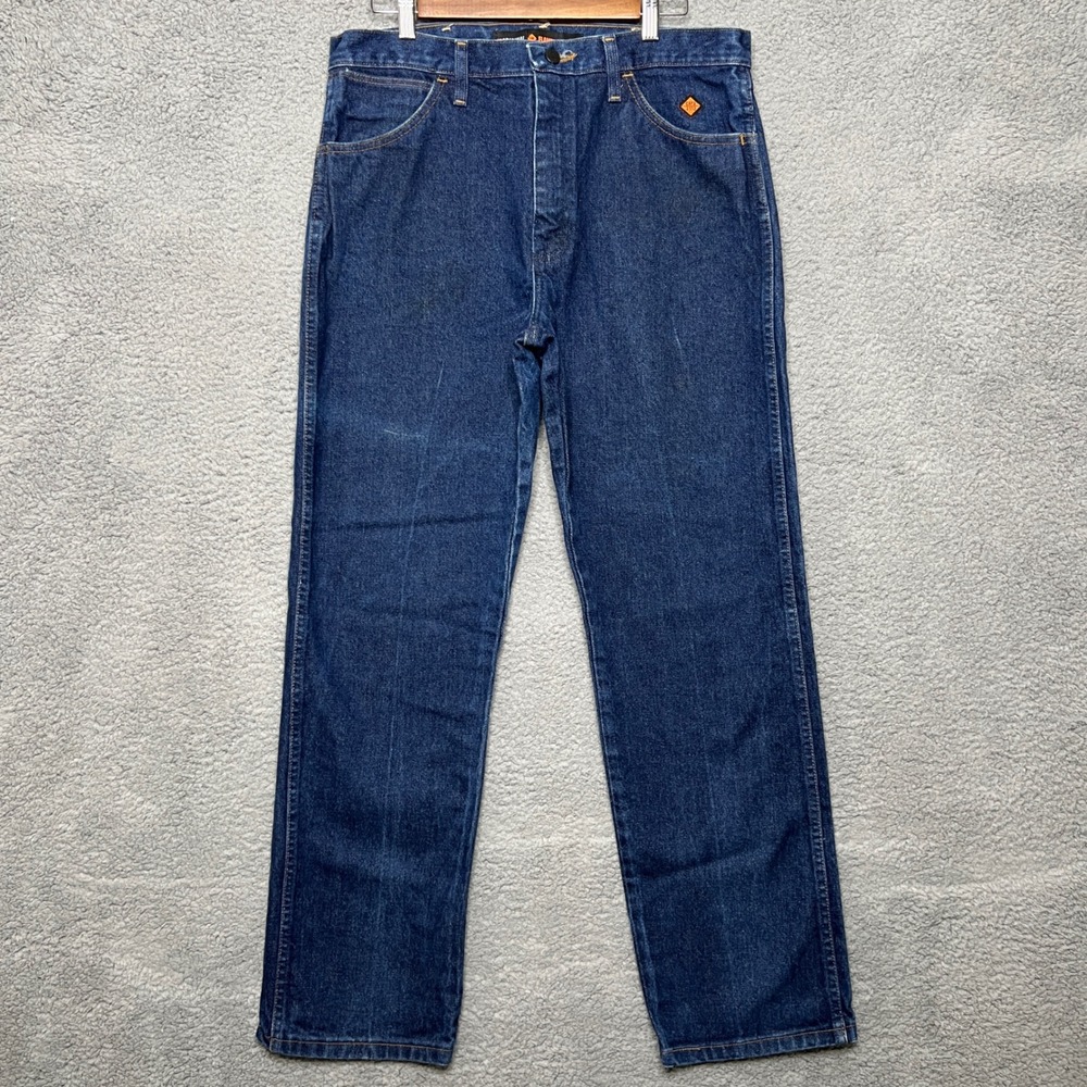 Wrangler FR Flame Resistant Work Jeans Men 34x32 Blue Denim 13MWZ Arc 23.0 ATPV